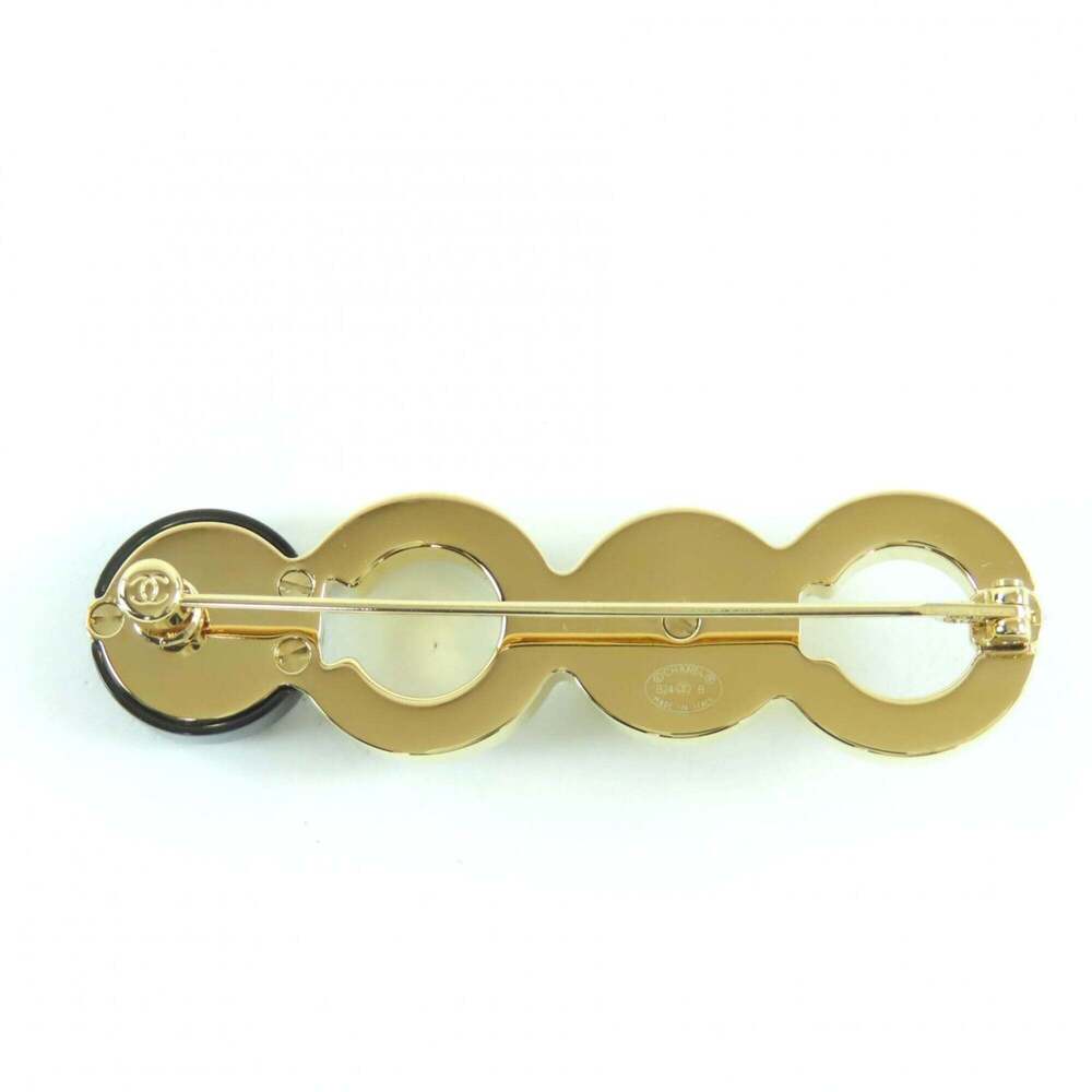 CHANEL Authentic Black Pearl Logo Brooch - Picture 3 of 8